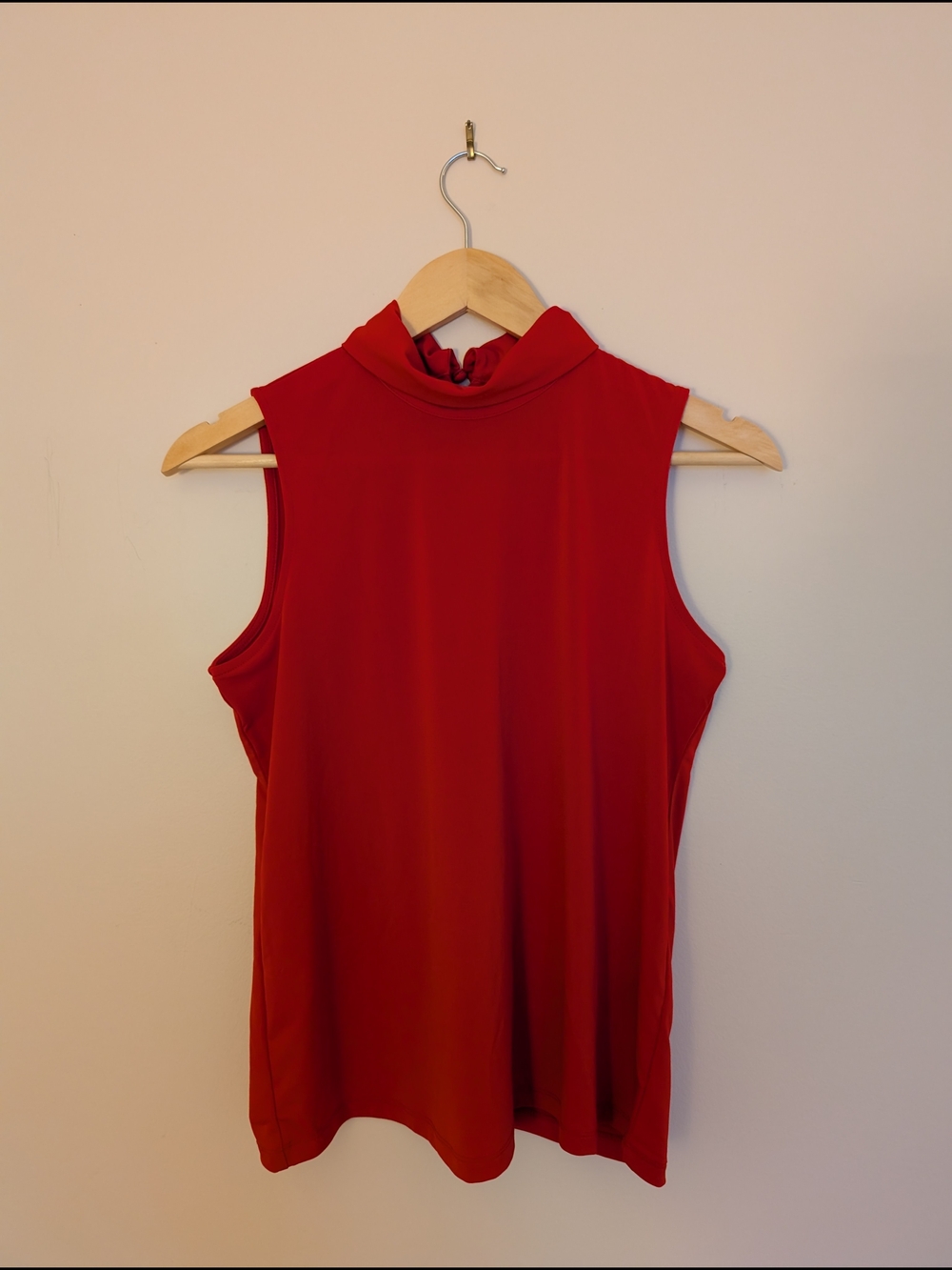 Sleeveless Red Mock Neck Banana Republic Top
